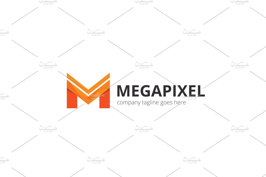 创意字母Logo模板系列之字母M Megapixel Letter M Logo插图(1)