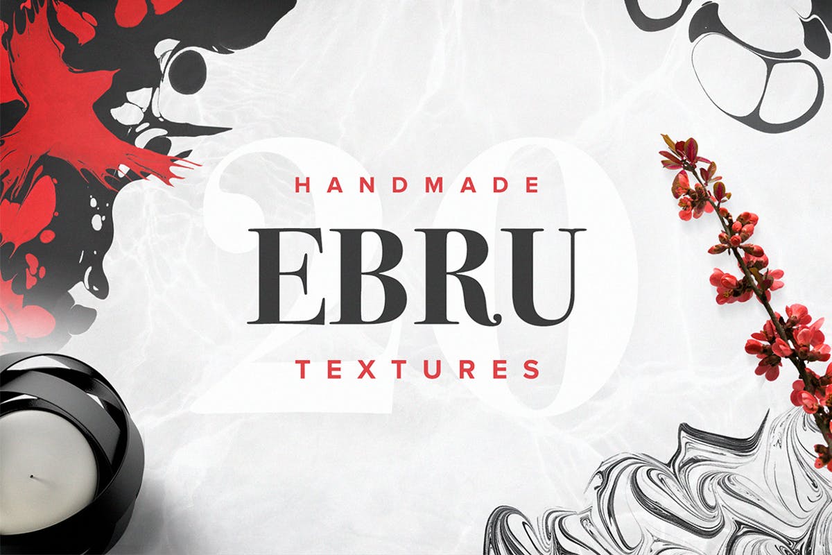 手工制作大理石花纹背景素材 Ebru Textures Collection插图