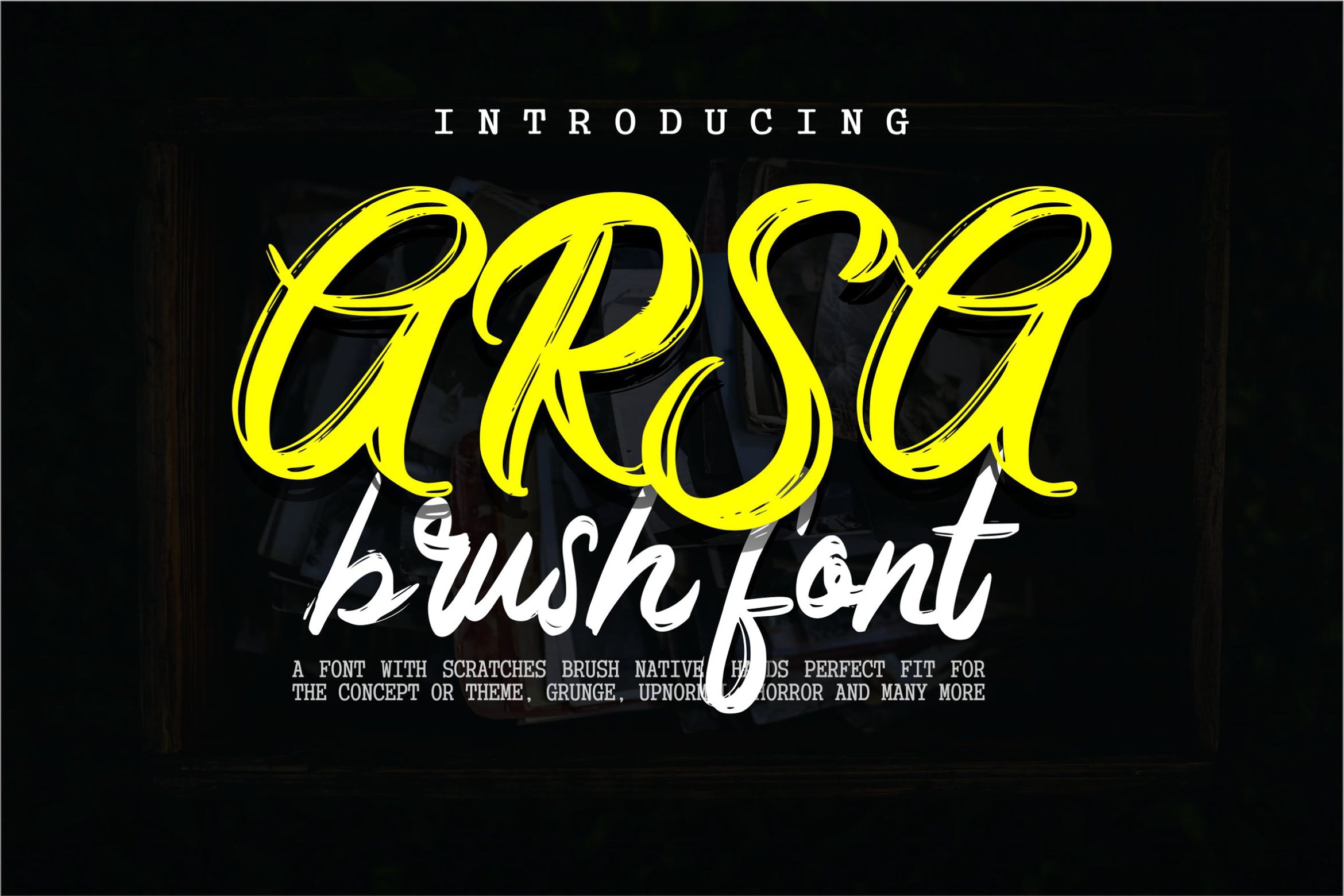 印刷排版设计英文笔刷书法字体下载 Arsa – Brush Font插图