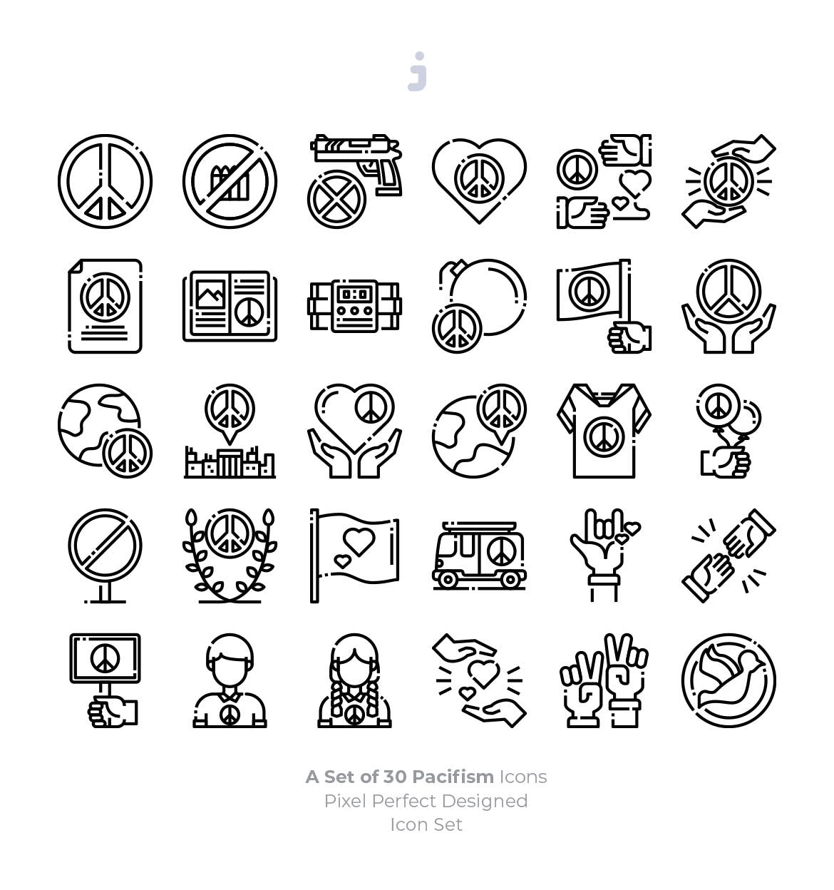 30枚和平主义/世界和平主题矢量图标 30 Pacifism Icons插图(2)