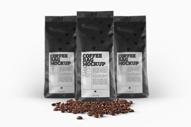 咖啡豆袋装外观设计样机 Coffee Bag Packaging Mockup插图(8)