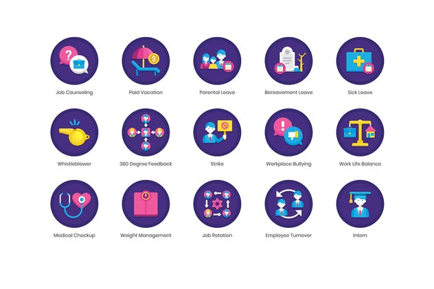 90枚人力资源主题矢量图标 90 Human Resources Icons插图(5)