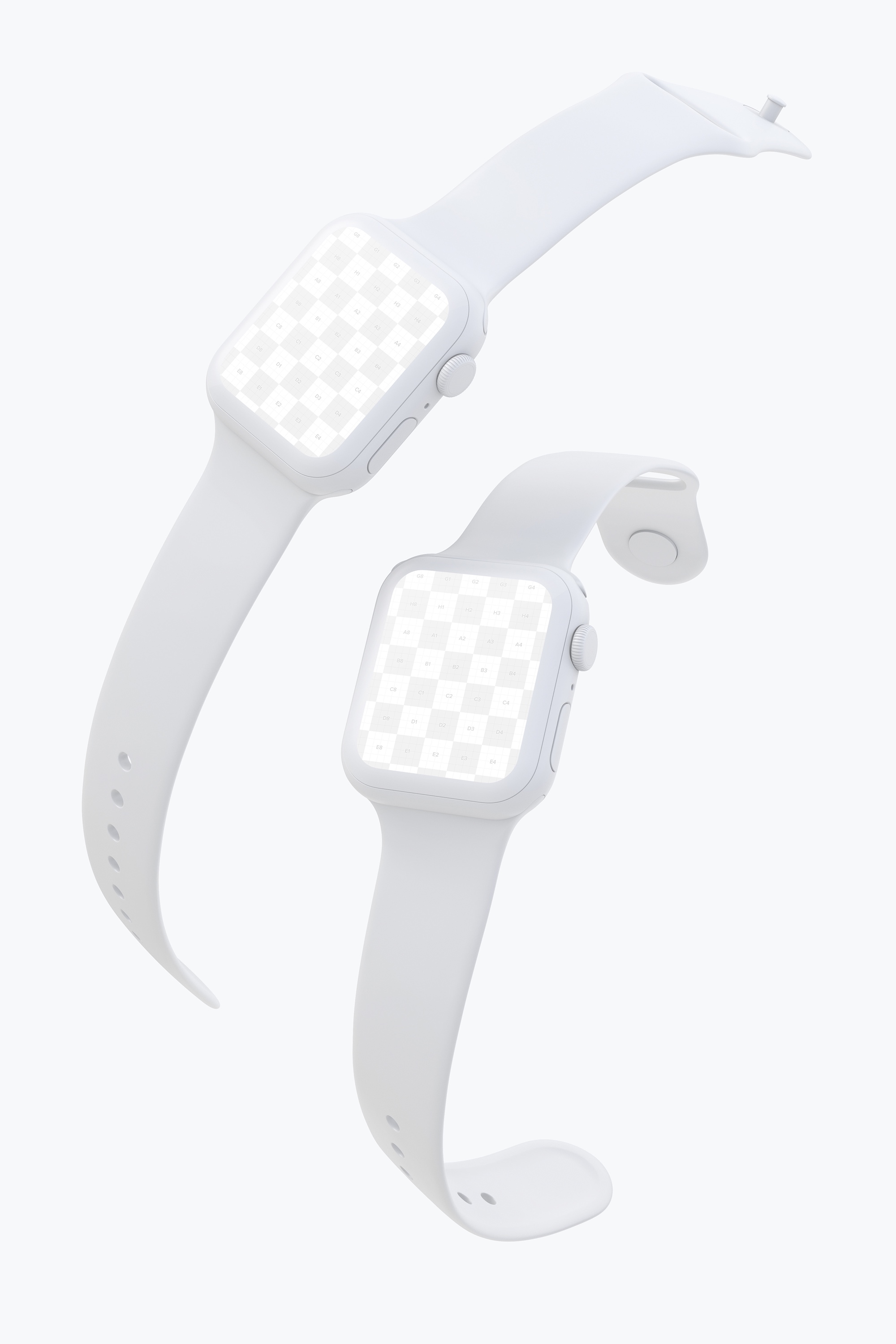 Apple Watch 4智能手表屏幕界面设计图样机04 Clay Apple Watch Series 4 (44mm) Mockup 04插图(1)