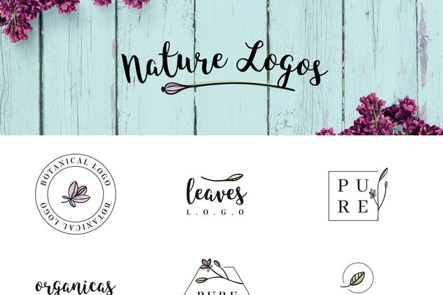 自然＆花卉主题天然有机植物相关品牌Logo设计模板 Nature & Floral Logos + BONUS插图(4)