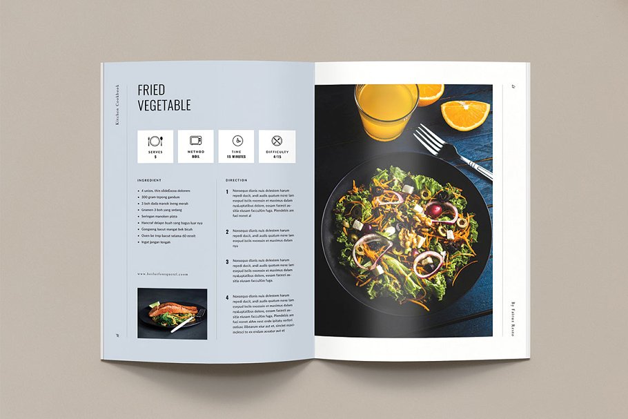 极简创意美食菜单食谱宣传册设计模板插图(6)