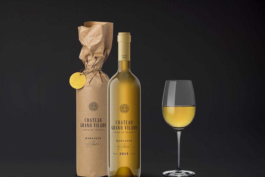 高档葡萄酒外观设计样机 Wine Packaging Mockups插图(10)