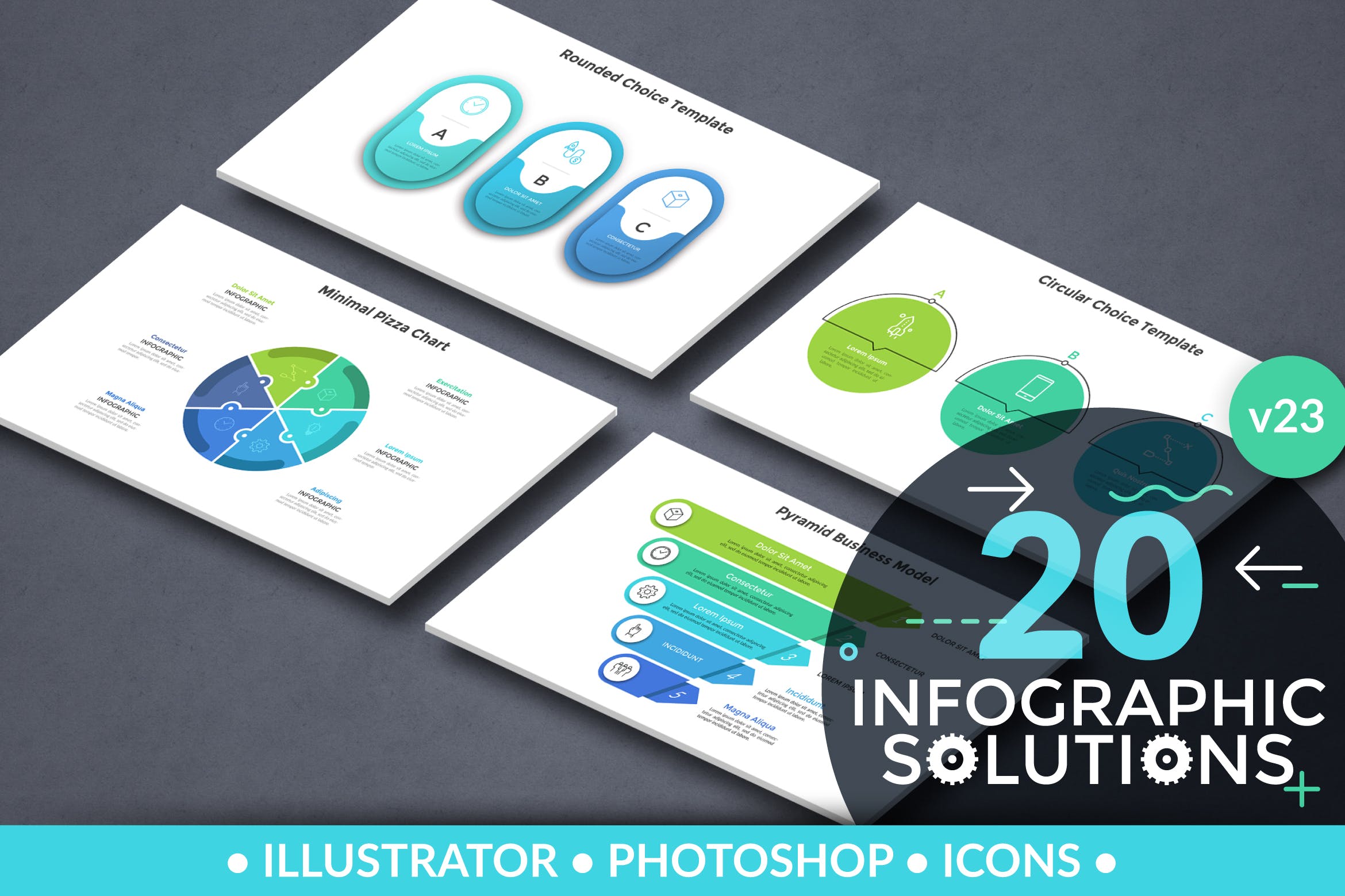 信息图表解决方案矢量图形设计素材包v23 Infographic Solutions. Part 23插图