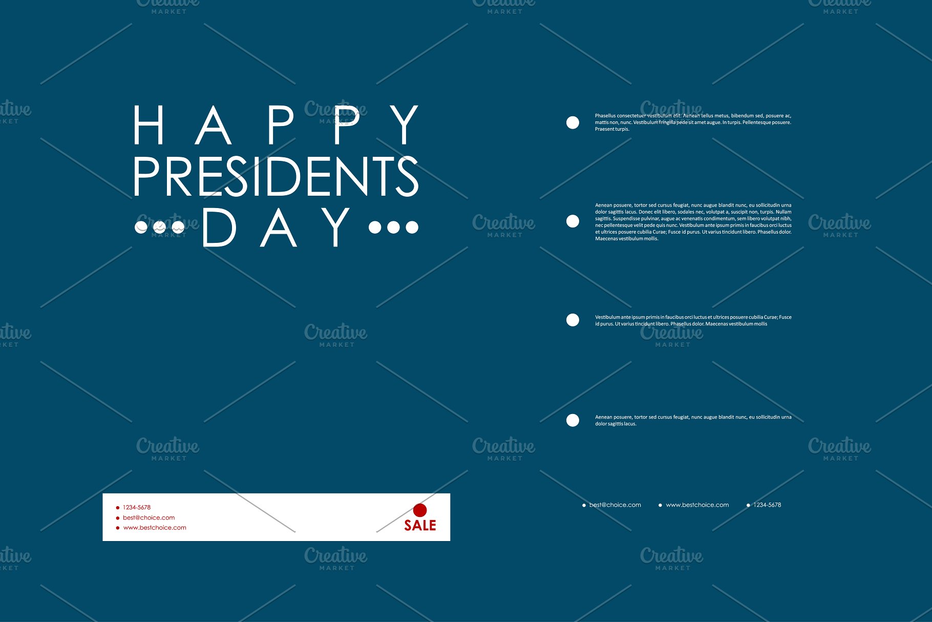 美国“总统日”主题小册子模板 President’s Day brochures插图