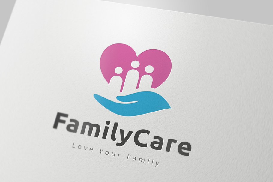 家庭关怀关爱主题Logo模板 Family Care Logo插图