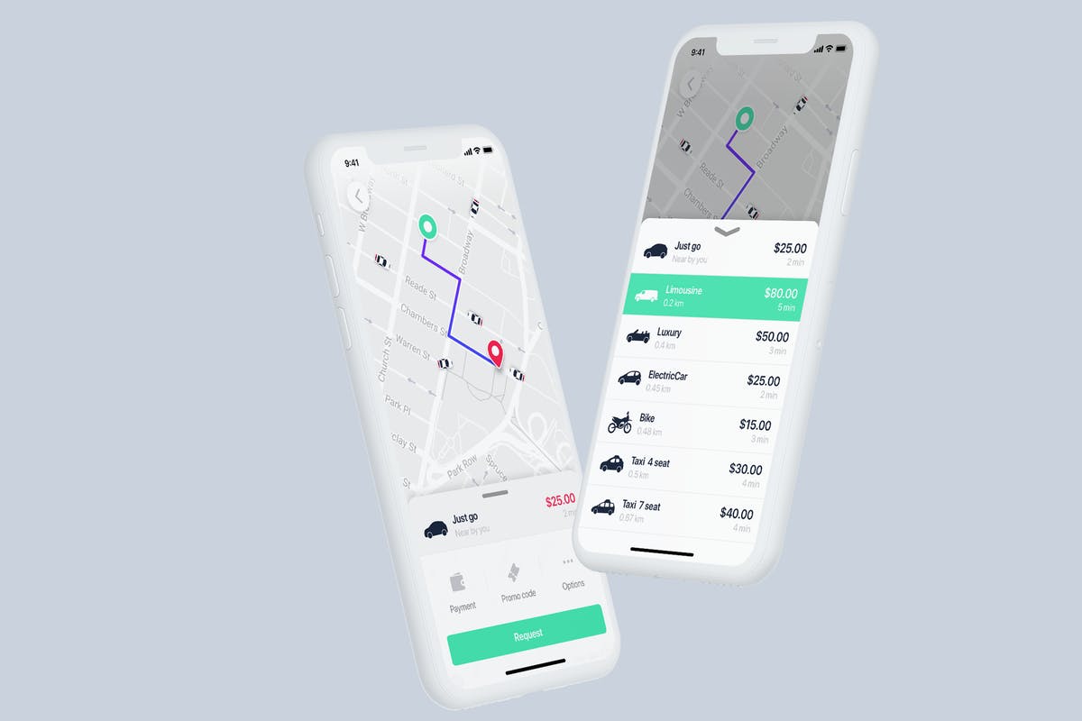 滴滴出行类主题APP应用UI套件 Taxi Mobile UI Concept插图