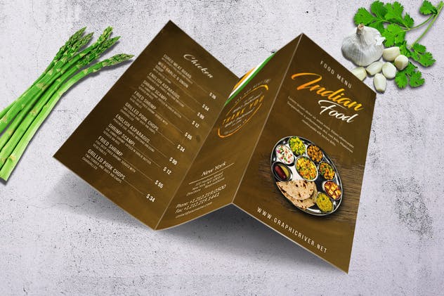 印度乡村美食菜单PSD模板套装 Indian A4 & US Letter Food Menu Bundle插图(5)