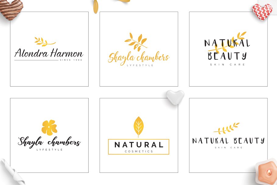 70款优雅花卉装饰标志设计模板素材 70 Elegant Floral Logo Pack插图(5)