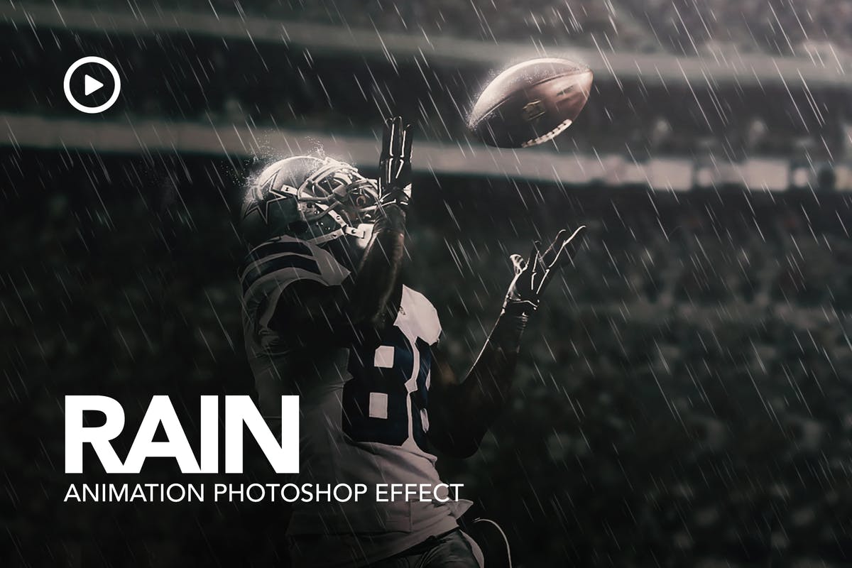 下雨动态效果PS动作 Rain Animation Photoshop Action插图
