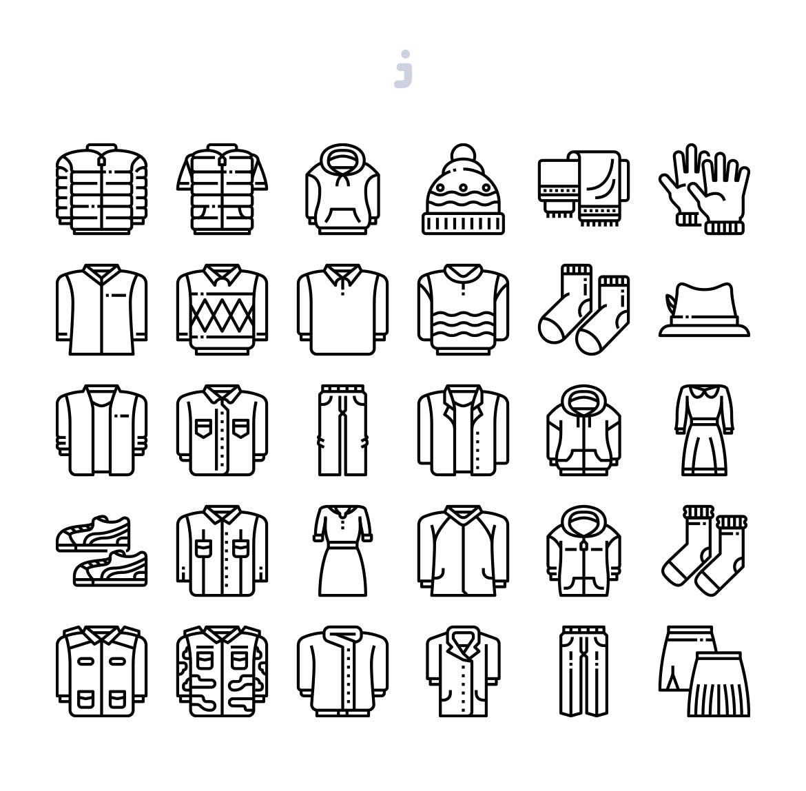 30枚服装&服装设计矢量图标 30 Clothes Icons插图(2)