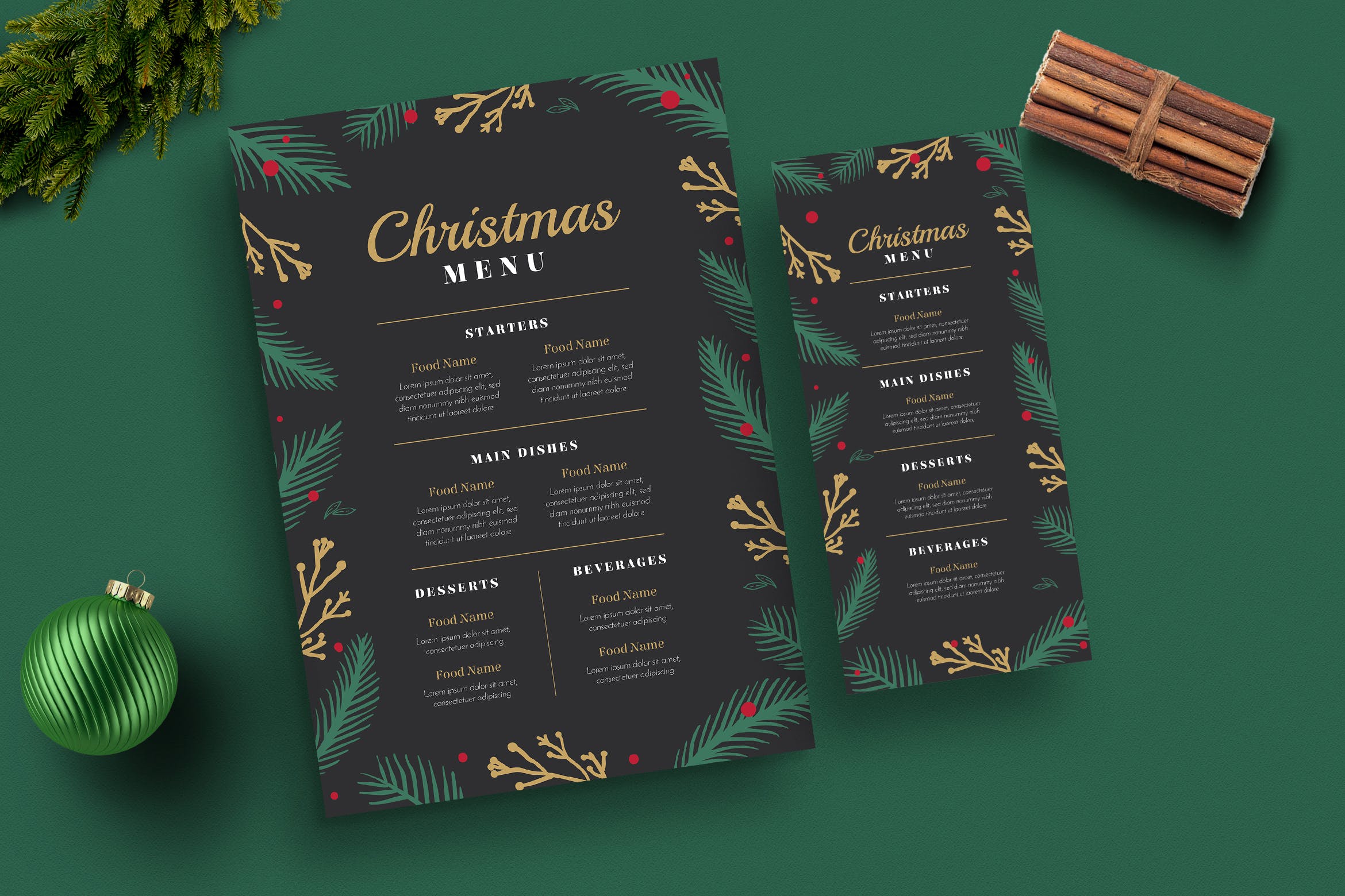西餐厅圣诞节主题菜单设计模板 Special Christmas Menus插图
