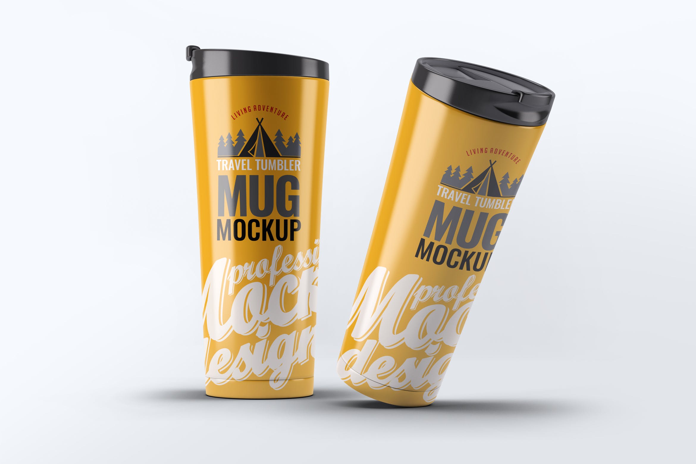 旅行水杯外观设计样机模板 Travel Tumbler Mug Mock-Up插图