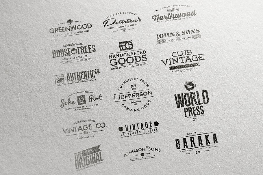一批复古标签及Logo模板素材 Vintage Labels & Logos Vol.7插图(4)