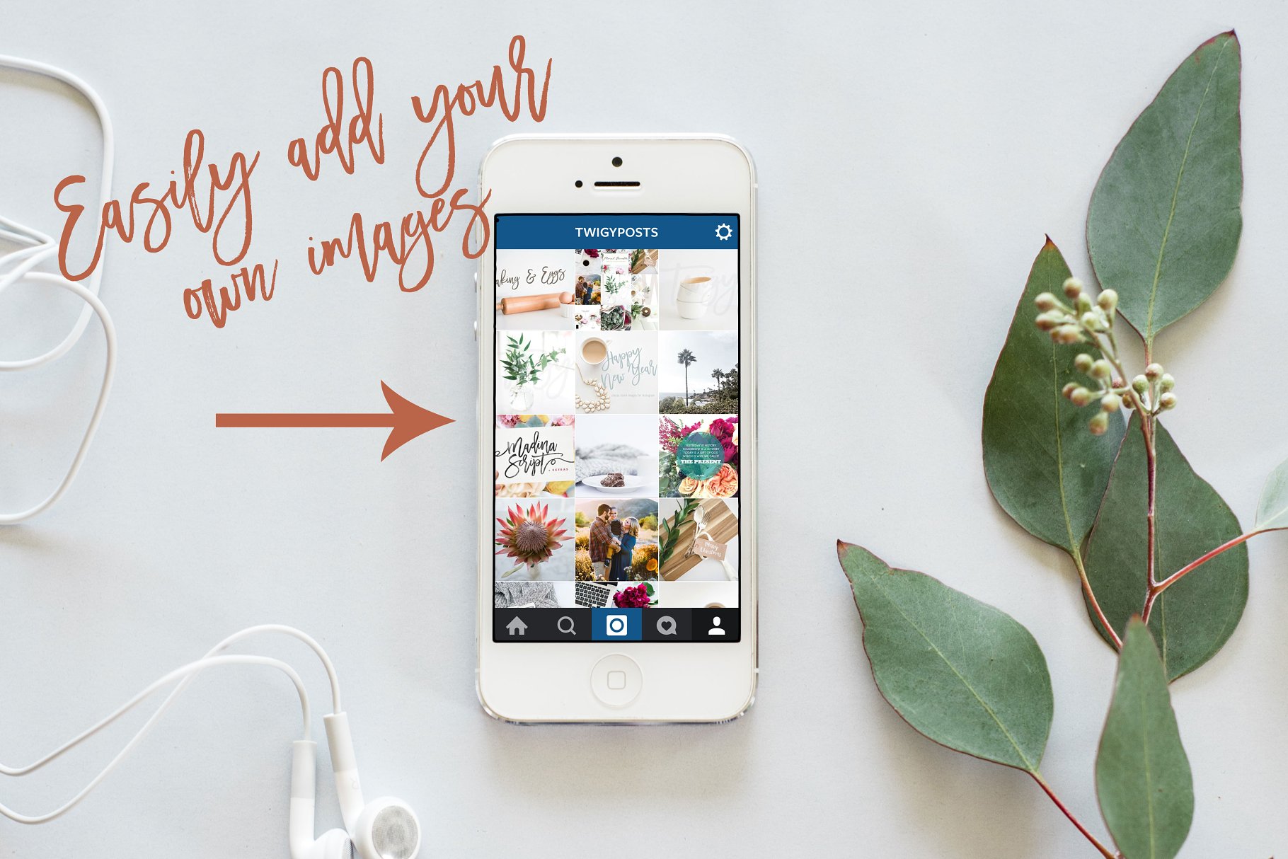 Instagram智能手机样机模型  Smart Phone Mock Up for Instagram插图(1)