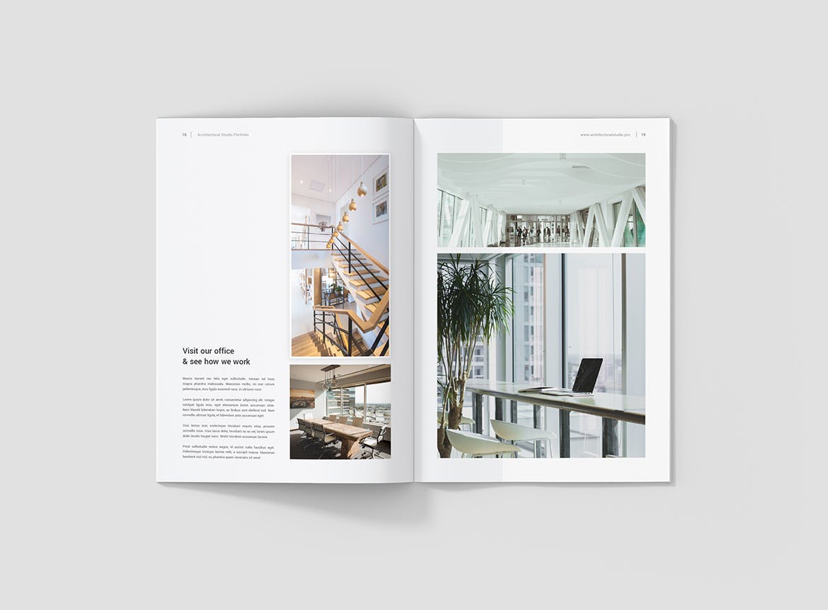 室内设计工作室作品展示画册设计模板 Architectural Studio Portfolio插图(10)