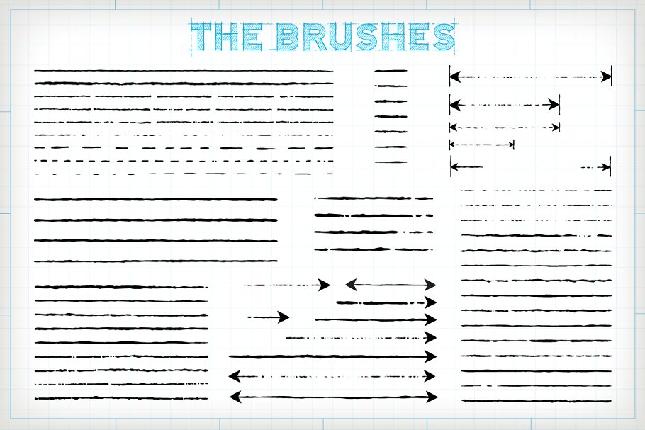 技术设计图线条笔画AI笔刷 Technical Drawing Brushes插图(2)