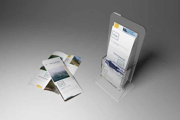 双折页旅游指南手册DL传单样机 Take-out Brochure/ DL Bi-Fold Mockups插图(5)