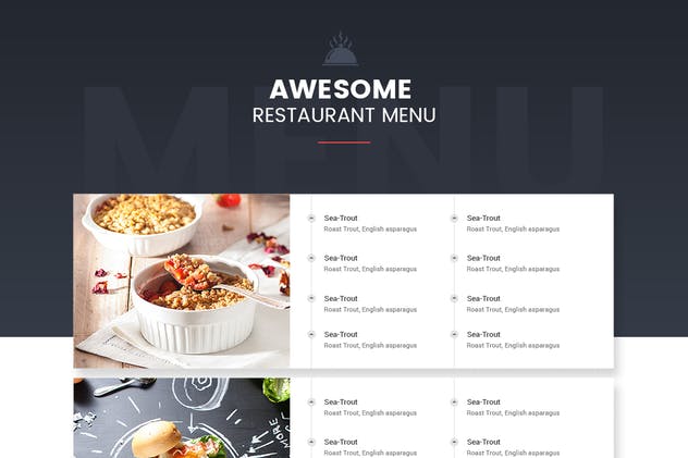 餐厅、咖啡厅和食品店网站UI套件UI模板 Rococo Restaurant Web UI Kit插图(1)