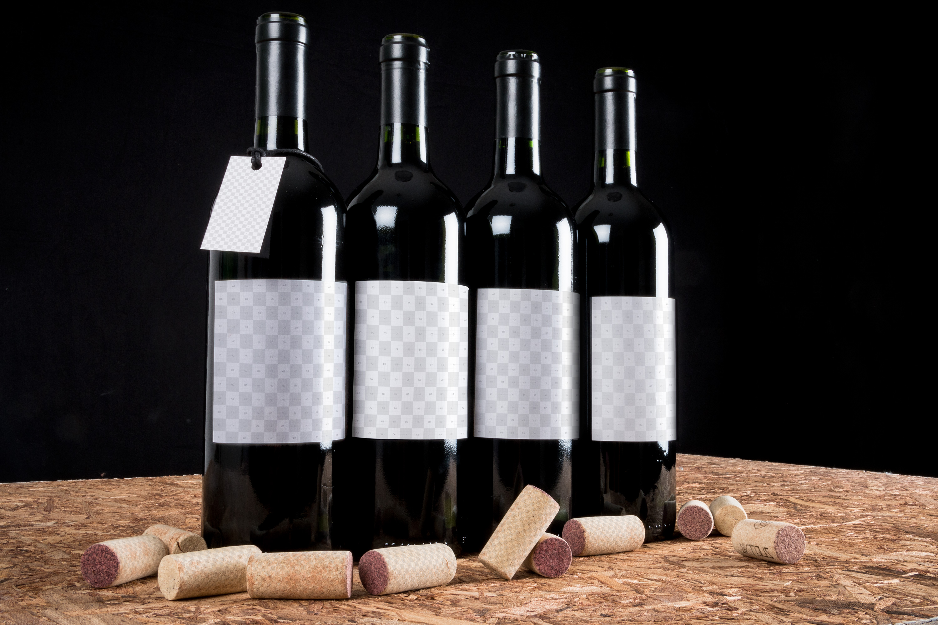 葡萄酒酒瓶外观设计样机模板02 Wine Bottle Mockup 02插图(1)