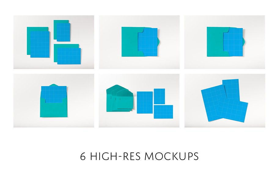 极简主义贺卡样机模板 3 Piece Card Mockups插图(1)