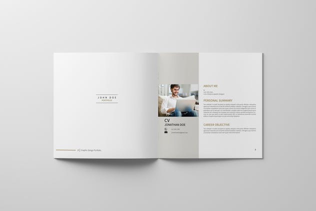 广告设计/网站设计/工业设计公司适用的产品目录画册设计模板 Graphic Design Portfolio Template插图(1)