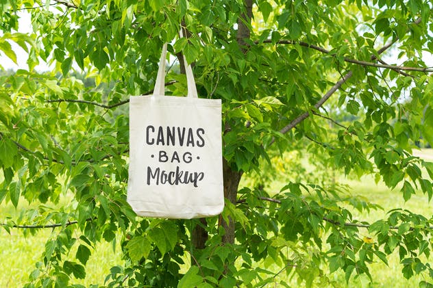 帆布手提袋样机模板 Canvas Bag Mockup插图(7)