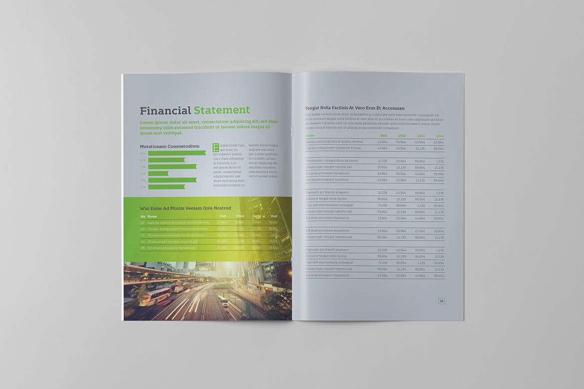 金融咨询服务公司企业画册设计模板 Green Business Brochure插图(7)