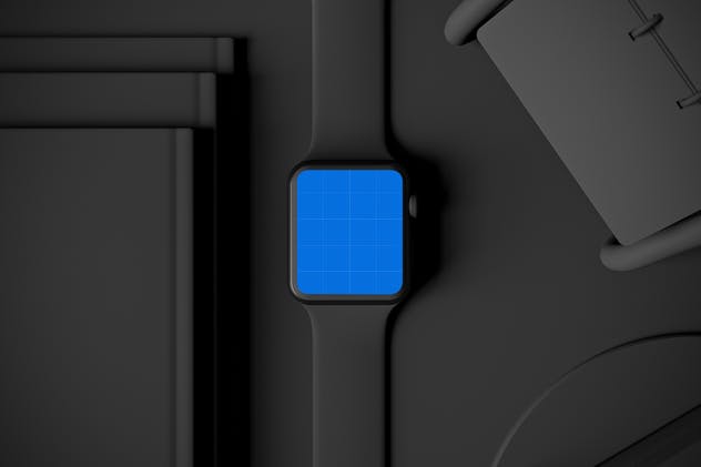 时尚深色Apple智能手表样机模板 Dark Apple watch插图(11)
