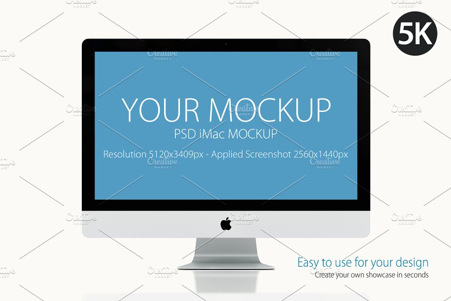 iMac苹果一体机桌面设计展示样机 Apple iMac Mockup on white插图(1)