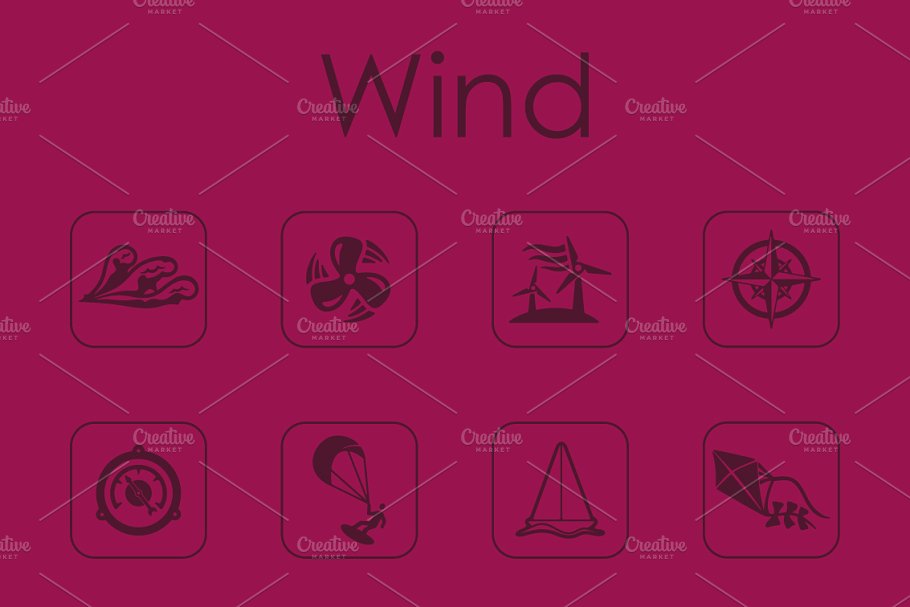 16枚简约风主题图标 16 wind simple icons插图(1)