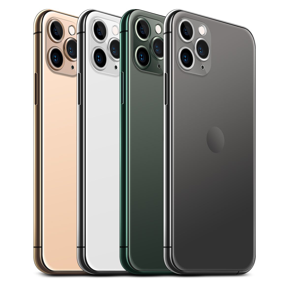 2019全新一代iPhone 11 Pro侧立面正反面视图样机模板 iPhone 11 Pro Layered PSD Mock-ups插图(4)