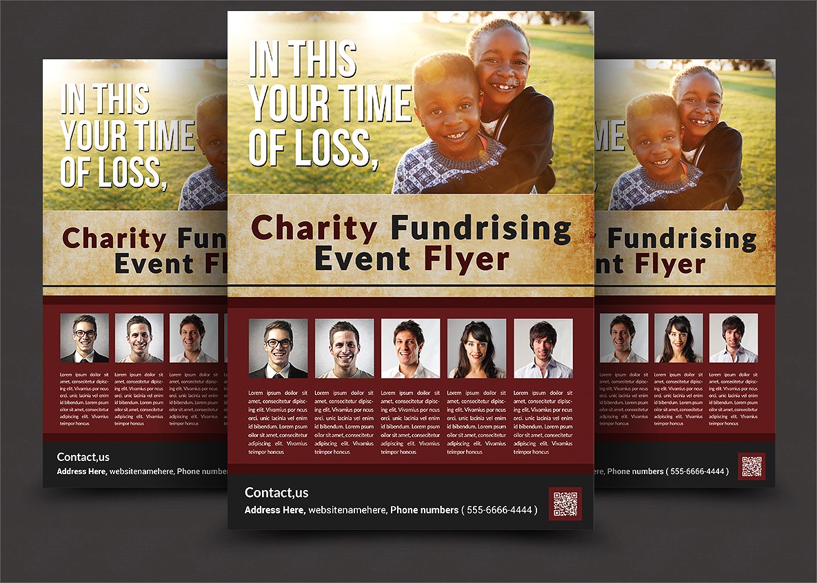 慈善基金会推广设计传单模板 Charity Fundrising Flyer Templates插图