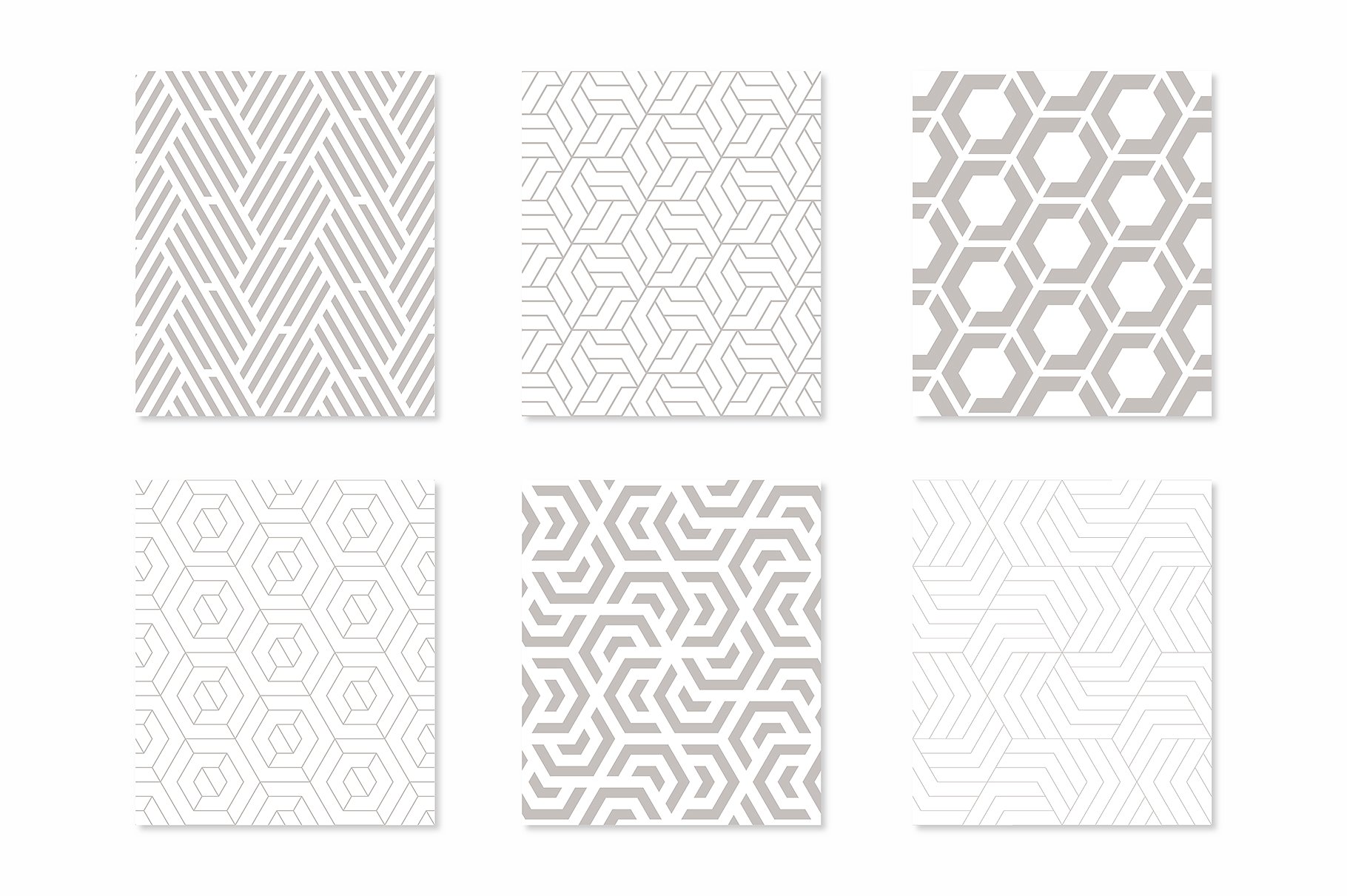重叠直线几何图案合集 Straight Seamless Patterns Bundle插图(3)