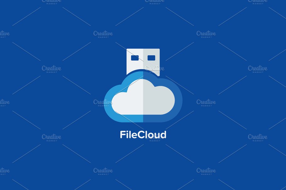 云存储主题Logo模板 File Cloud Logo Template插图(3)