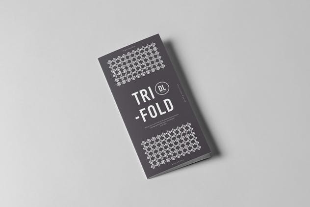 三折传单小册子样机模板 Tri-Fold DL Brochure Mock-up 3插图(1)