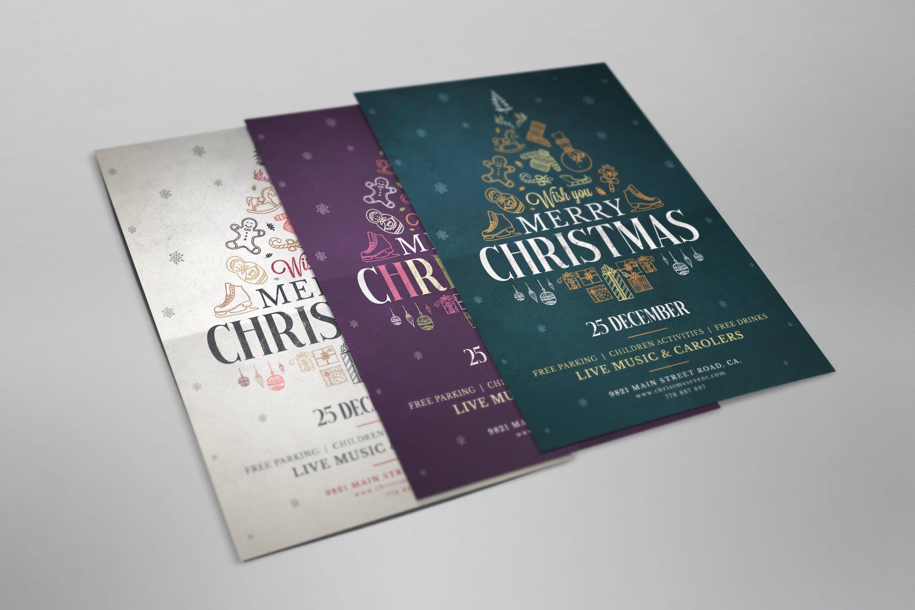 圣诞节庆祝主题海报传单设计模板v5 Christmas Flyer Template Vol.5插图(1)