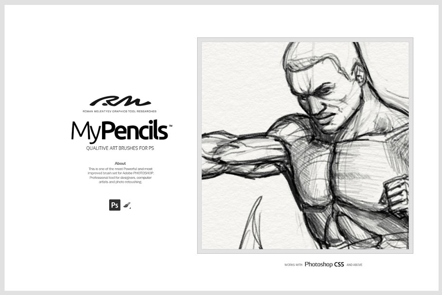 素描炭笔类手绘笔画铅笔笔刷 RM My Pencils插图(2)