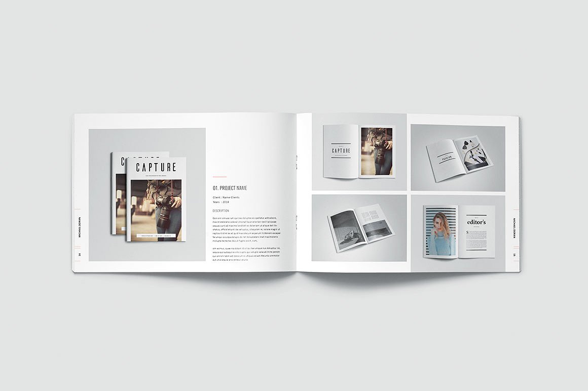 简约而专业的图形设计师产品组合杂志模板插图(8)