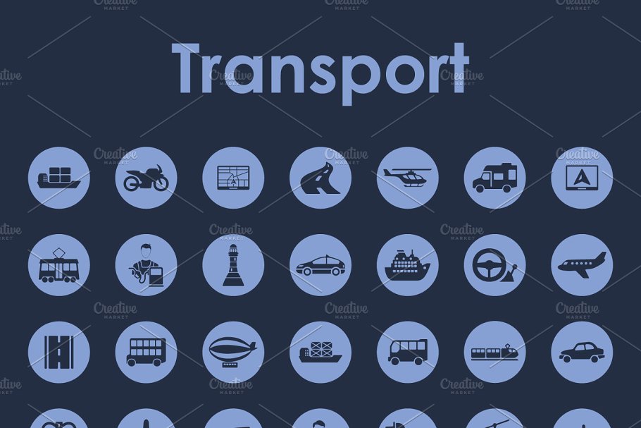 42枚简约的交通运输图标  42 transport simple icons插图