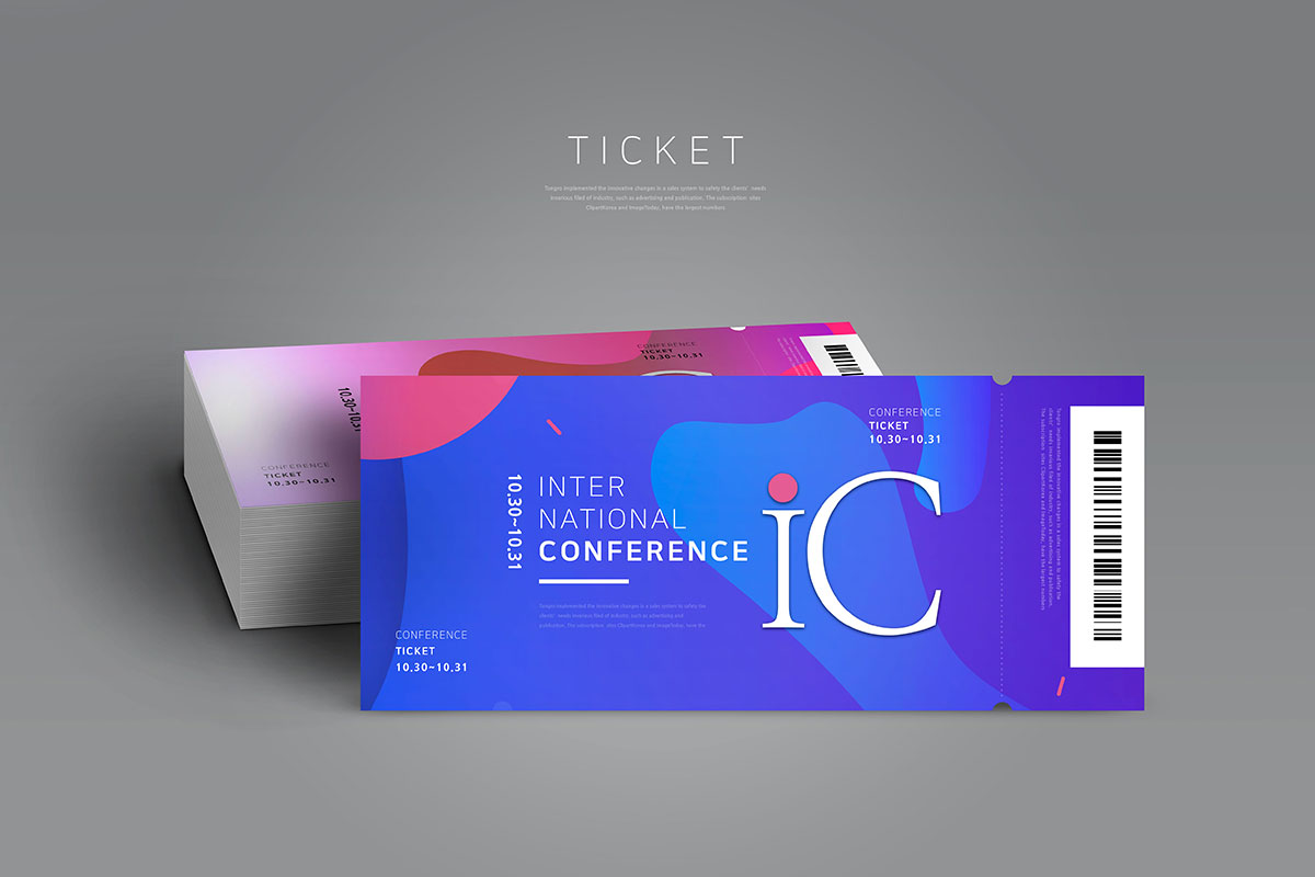 国际会议议事活动入场券设计模板插图