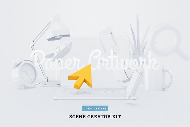3D立体手工剪纸艺术场景样机模板 Paper Craft Scene Creator插图(1)