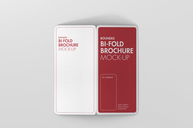 圆角折页小册传单设计样机模板 DL Bi-Fold Brochure Mock-Up – Round Corner插图(10)