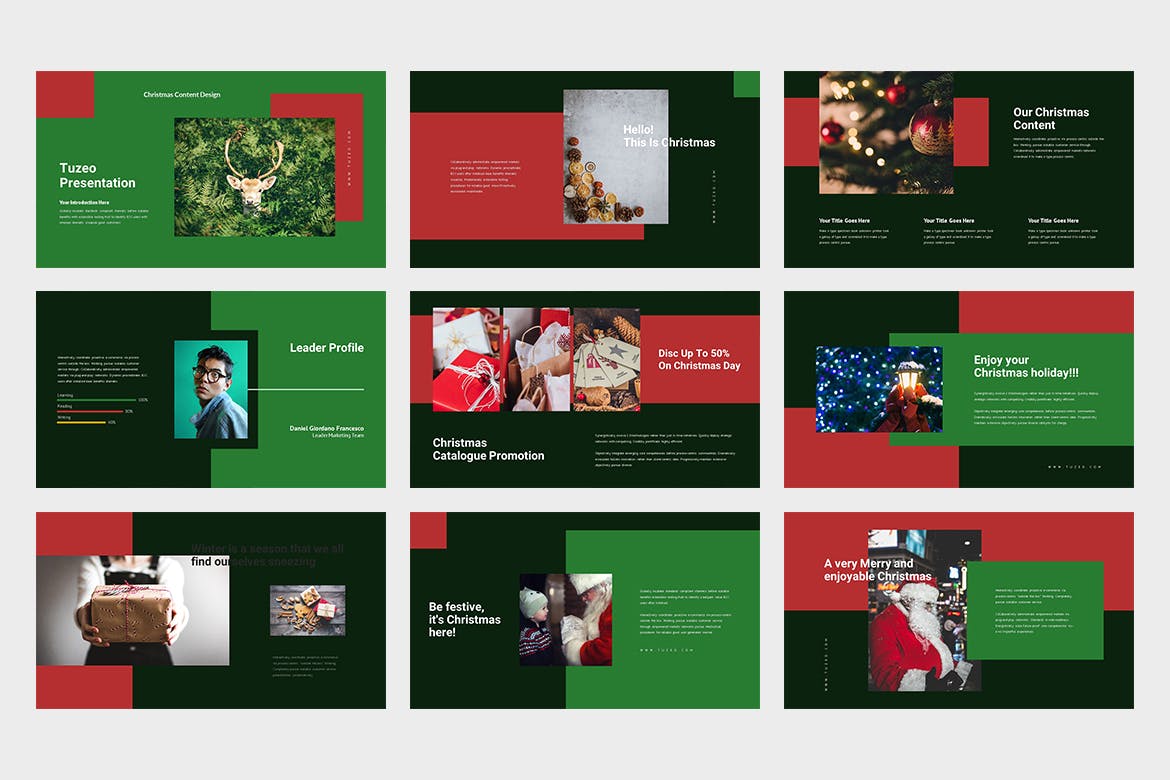 圣诞节促销活动策划方案PPT幻灯片素材 Tuzeo : Christmas Event Promo Powerpoint插图(7)