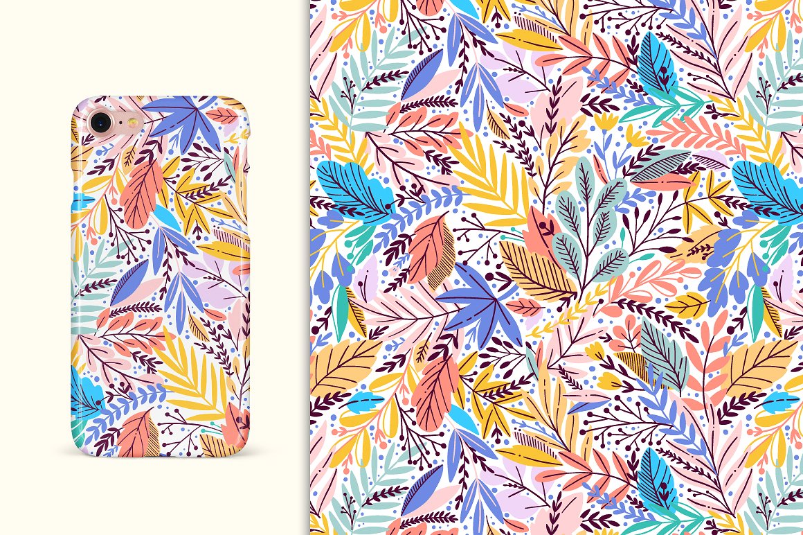 6个色彩鲜艳的异想天开叶子图案 6 Exotic patterns插图(3)