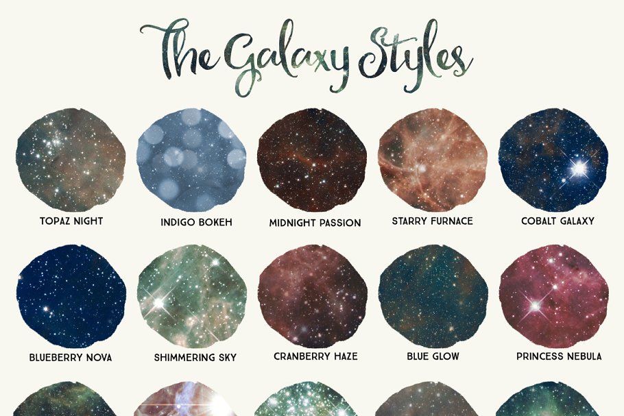 恒星、星系和宇宙场景图层纹理/矢量图形 Galaxy Design Kit for Photoshop插图(1)
