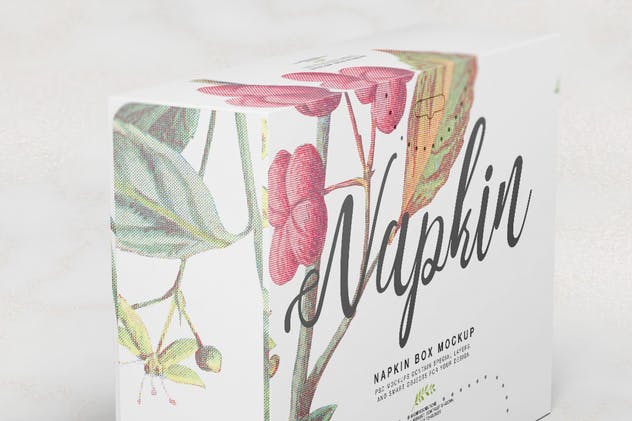 餐巾纸盒包装样机 Napkin Box Mockup插图(2)